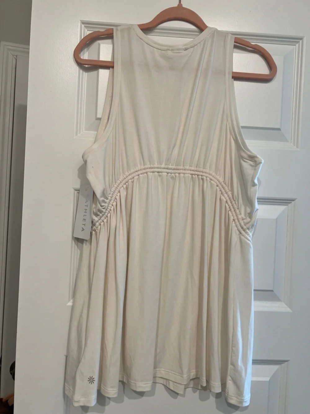 Athleta Ivory Sleeveless Tunic with Gathered Side Detail - Picture 11 of 11